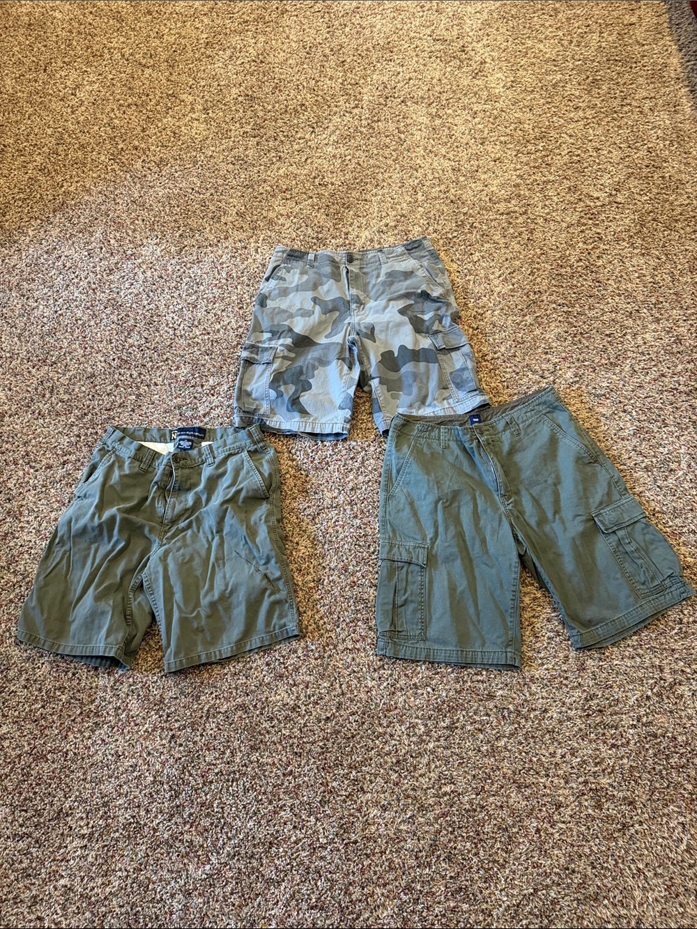 Men's Olive Cargo Shorts - Multiple Styles